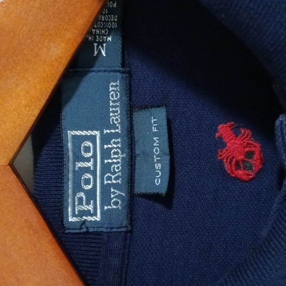 🦞RARE/VTG Polo Ralph Lauren🦞 - Navy/Red Embroidered Lobster S/S Polo - Picture 3 of 12